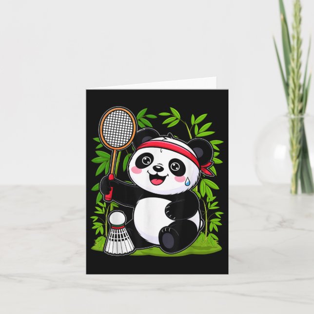 Cartão Panda de Badminton Esgotado - Ani de Petisco Engra (Frente)