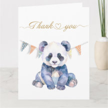 Panda de bebê com aquarela com bandeiras de buntin