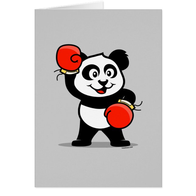 Cartão Panda de Boxing Bonito (Frente)