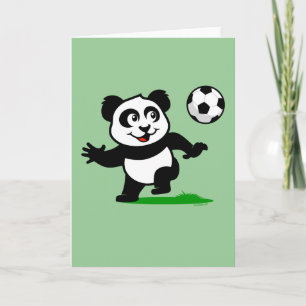 Cartão Panda de Futebol Bonito