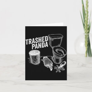 Cartão Panda Destruído Funny Racoon Bêbado