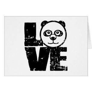 Cartão Panda do amor