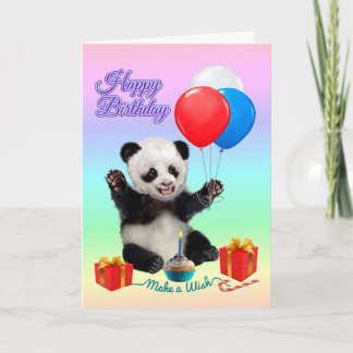 CARTÃO PANDA DO FELIZ ANIVERSARIO