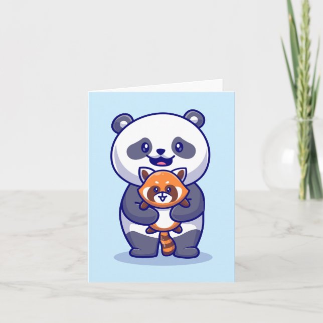 Cartão Panda e Raposa (Frente)