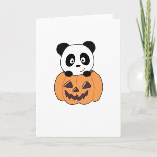Cartão Panda Em Pumpkin Doce Pandas Feliz Halloween