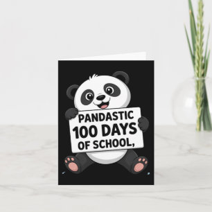 Cartão Panda Fofo 100 Dias na Escola