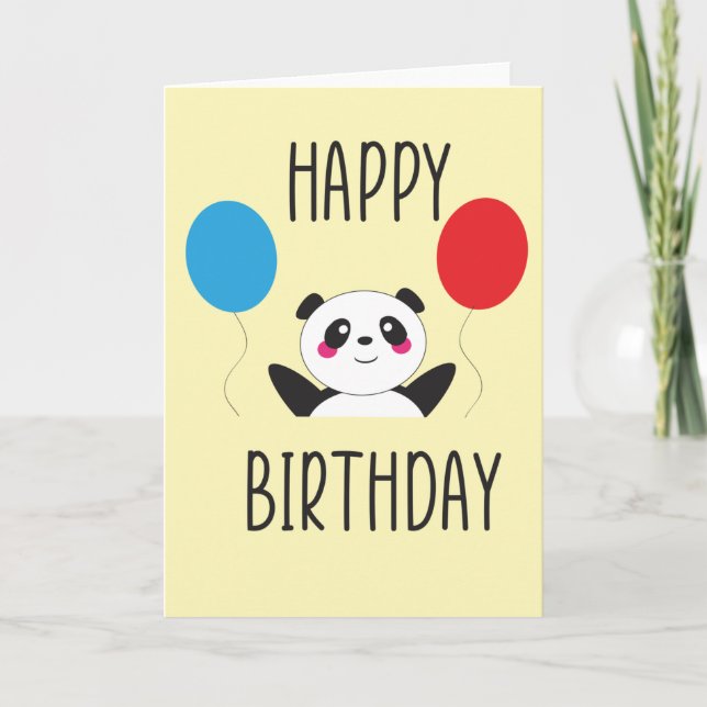 Cartão Panda Happy Birthday Card (Frente)