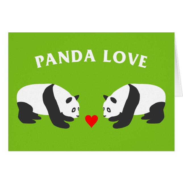 Cartão Panda Love (Verde) (Frente Horizontal)