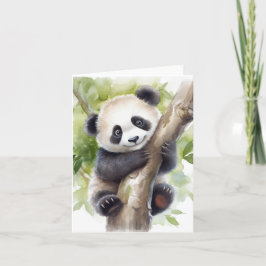 Cartão Panda Na Árvore Obrigado