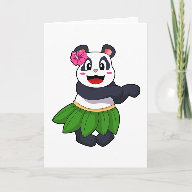 Cartão Panda na dança de ballet (Frente)