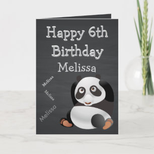 Cartão Panda Personalizado Quadro de Aniversário do Crian