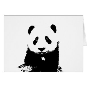 Cartão Panda Preta e Branca
