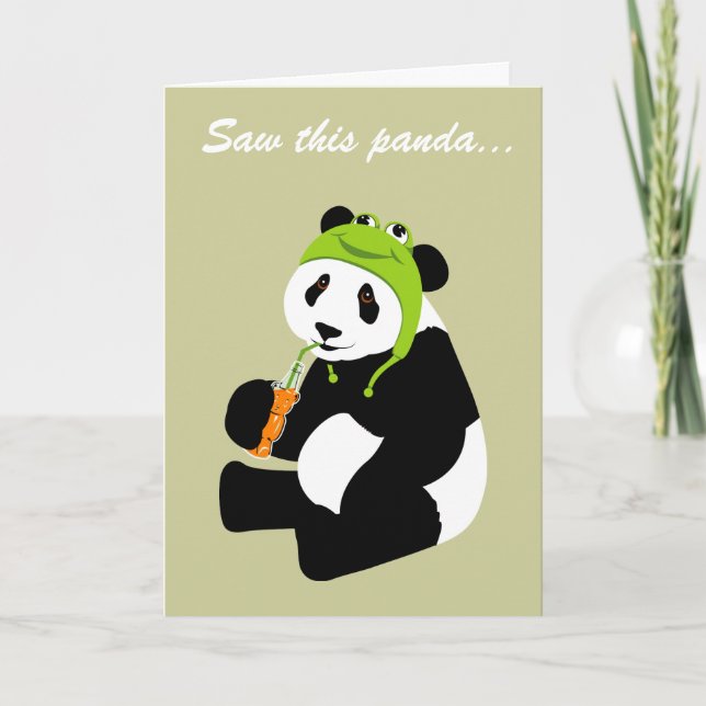 Cartão Panda Sapo Hat (aniversário) (Frente)