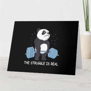 Cartão Panda Struggle Is Real Bear Deadlift Funny Gym .