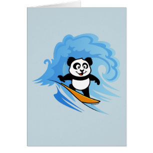 Cartão Panda surfando