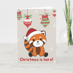 Cartão Panda Vermelho Natal Neve Inverno Animais Pandas C