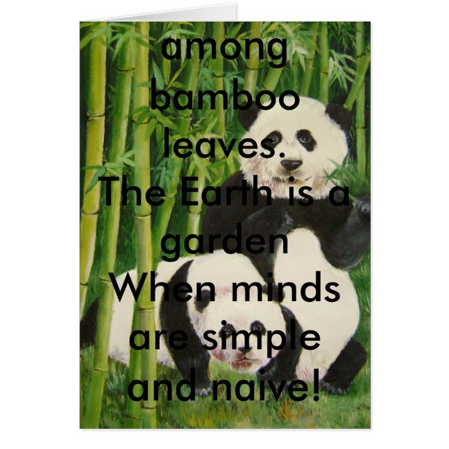 Cartão Pandas2, só há preto e branco, simples... (Frente)