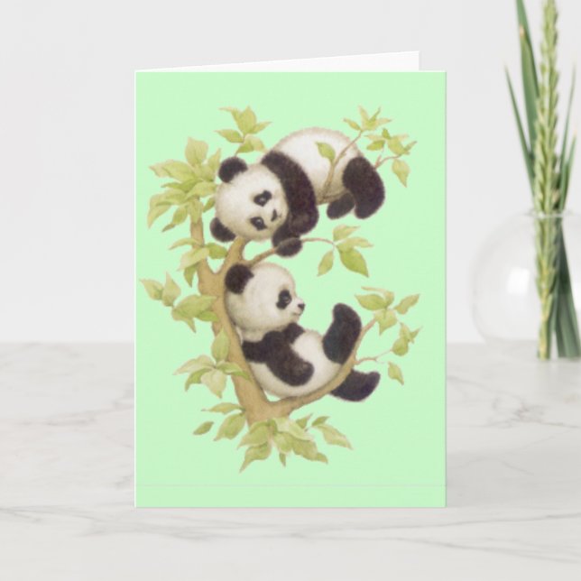 Cartão Pandas bonitos (Frente)