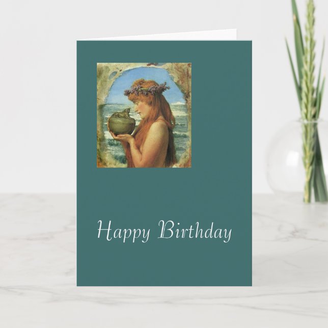 Cartão "Pandora" por Alma-Tadema (Frente)