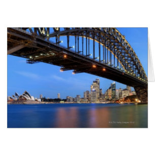 Cartão Panorama da ponte de porto de Sydney, ópera de