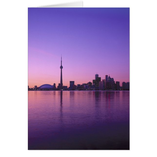 Cartão Panorama de Toronto à noite, Ontário, Canadá (Frente)