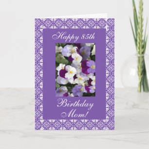 Cartão Pansies do aniversário da mãe