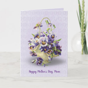 Cartão pansy basket Mother's Day