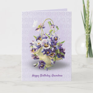 Cartão pansy basket on eyelet for Grandma's  birthday