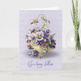 Cartão Pansy Birthday para mamãe