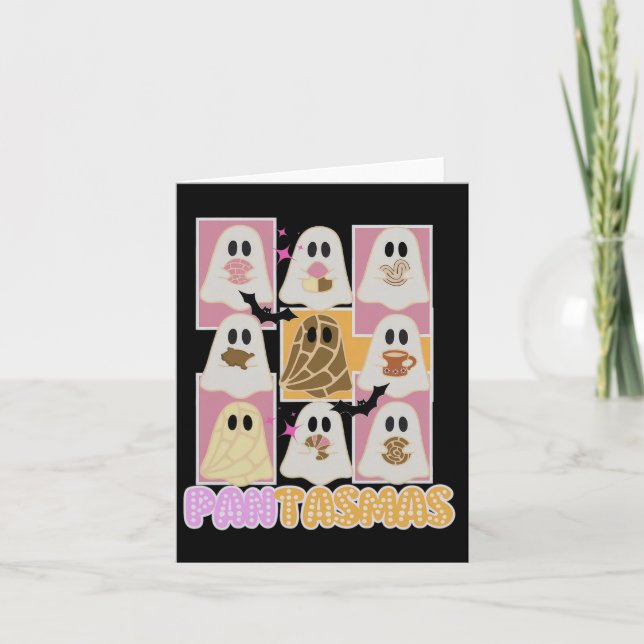 Cartão Pantasmas Pan Dulce Fantasma Halloween Espanhol Me (Frente)