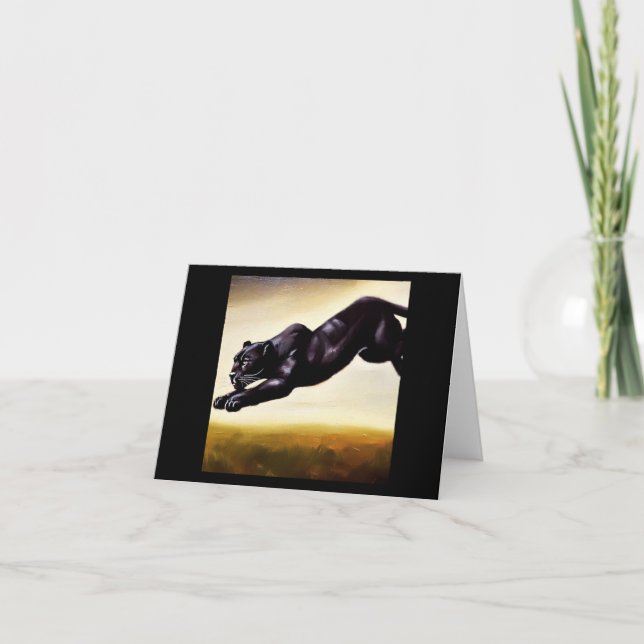 Cartão Pantera Negra (1) Gato Selvagem (Frente)