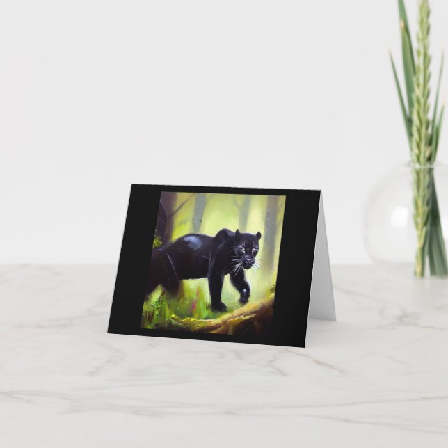 Cartão Pantera Negra (4) Gato Selvagem (Frente)