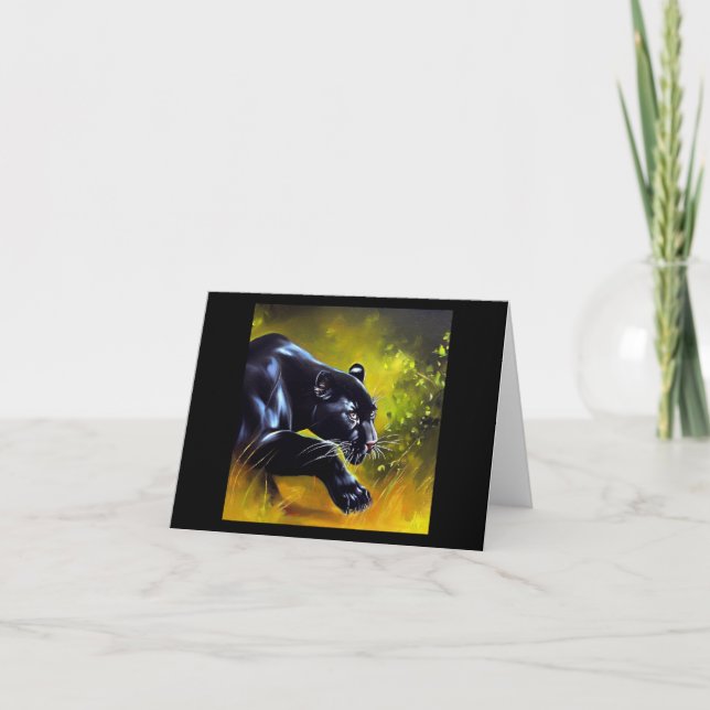 Cartão Pantera Negra (5) Gato Selvagem (Frente)