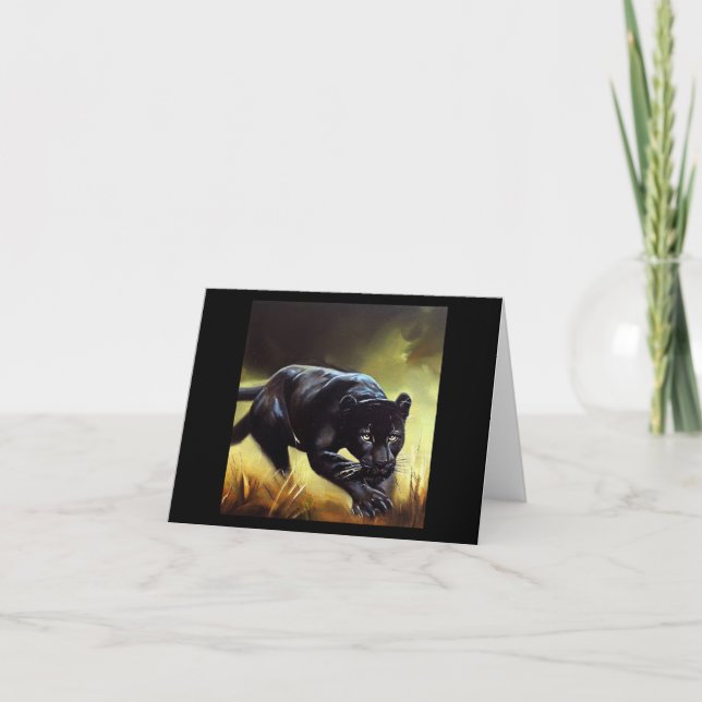 Cartão Pantera Negra (9) Gato Selvagem (Frente)