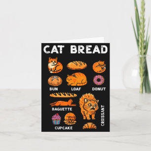Cartão Pão de Gato Bun Fatia Fofo Gatinho Comida de Gato 