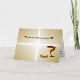 Cartão Pão sem fermento e vinho A última Páscoa de jantar