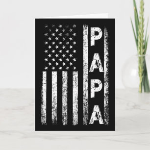Cartão Papa Bandeira Americana Vintage Dia dos Pais 4 de