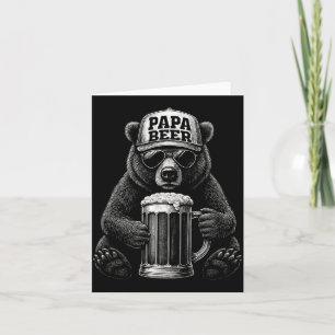 Cartão Papa Beer - Urso Pai Engraçado Bebendo Humor 2