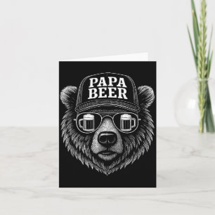 Cartão Papa Beer - Urso Pai Engraçado Humor de Bebida