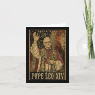 Cartão Papa Leo Xiv 14 Primeiro Papa Americano Flag Vin