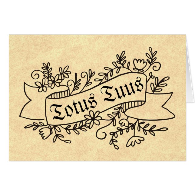 Cartão Papa St John Paul da oração de Totus Tuus II (Frente Horizontal)