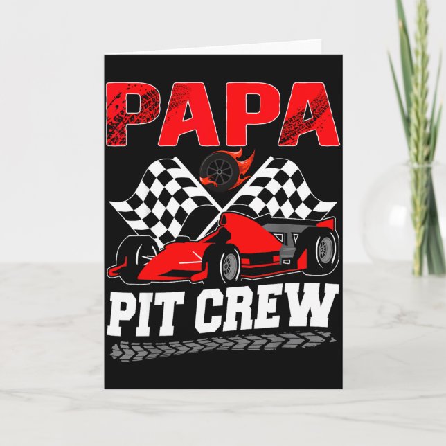 Cartão Papa T Crew Racing Family Race Car Birthday Boy  (Frente)