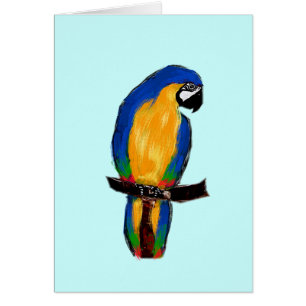 Cartão Papagaio Azul