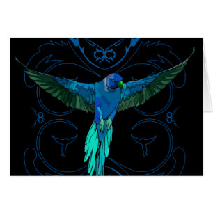 Cartão Papagaio Azul