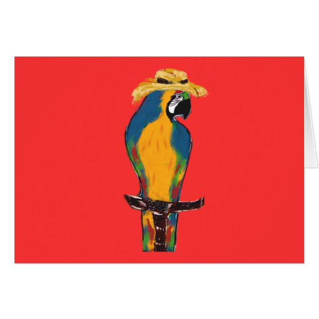 Cartão Papagaio Azul e Amarelo (Frente Horizontal)