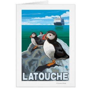 Cartão Papagaio-do-mar & navio de cruzeiros - Latouche,