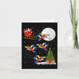 Cartão Papagaios Araras Feminino Papai Noel Trenó Voador 