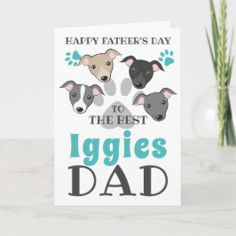 Cartão Papai cachorro do Iggies Galgo Italiano Dia dos pa