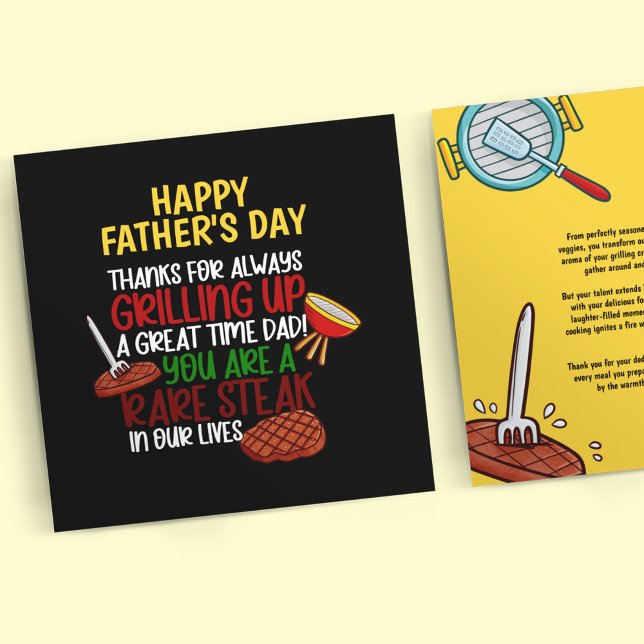 Cartão Papai Chef de Churrasco Engraçado Personalizado (Criador carregado)