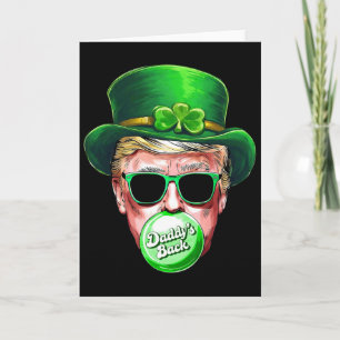 Cartão Papai Ck Trump Dia de São Patrício Shamrock Sortud